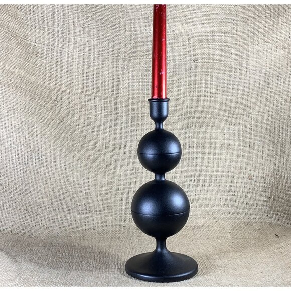 IKEA Dekorera Candlestick Dark Gray 9.5" Tapered Candle Holder - Picture 2 of 4